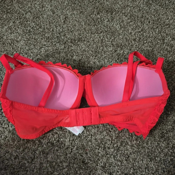 Red PINK Victoria Secret Lace Date Push-Up Bra - Picture 3 of 3